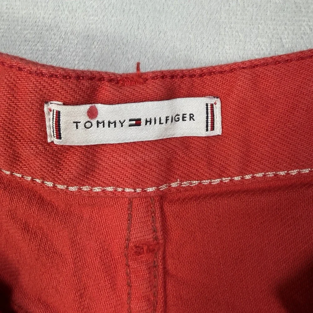 Tommy Hilfiger Jeans Women's Size 24X32 Actual 24X24.5  Red High-Rise Wide-Leg